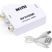 Resim Ally Av To Hdmı Mini Switch Rca Composit Audio Video Hdmı Görünt-Beyaz 