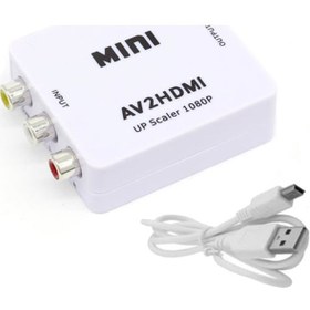 Resim Ally Av To Hdmı Mini Switch Rca Composit Audio Video Hdmı Görünt-Beyaz 
