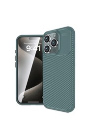 Resim artlab Art İphone 16 Pro Max Kılıf Auto Focus Karbon Kapak - Koyu Yeşil Lab 