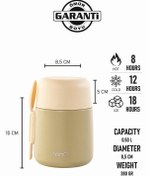 Resim TANQ Ömür Boyu Garantili Bento Paslanmaz Çelik Yemek-Mama Termosu Vanilla 0.50 Lt- (17 Oz) 