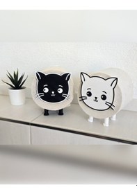 Resim 2'li Set Kedi Tuvalet Kağıtlığı Tekli-birden Fazla Al Üst Üste Koy Çok Renkli 