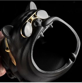 Resim Bulldog Figürlü Porselen Küllük 