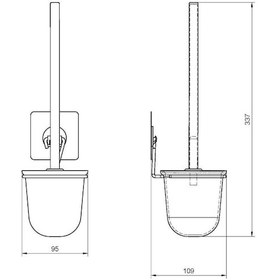 Resim Teknotel Yapışkanlı Paslanmaz Tuvalet Fırçası Krom St195 