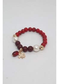 Resim Glamglamour Doğal Taşlı İncili Yonca Sallantılı Bileklik Çok Renkli 