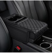 Resim Xuweiwei 25 Yıl Universal Araç Konsol Kolçak Yükseltilmiş Deri Kolluk Mysterious Black 