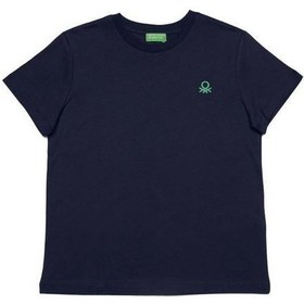 Resim Benetton T-shırt Saks Mavisi 