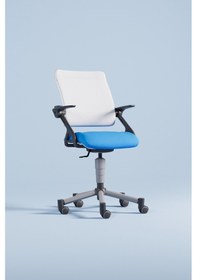 Resim Creo Mobili Yükseklik Ayarlı Vega Plus Çalışma Sandalyesi, Ofis Ve Bilgisayar Koltuğu Beyaz/mavi Gri 