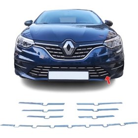 Resim Megane 4 Ön Panjur Krom 5 Parça + Ön Alt Tampon Krom 2021 Kasa Makyajlı 7 Parça 