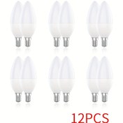 Resim 12 adet E14 Tabanlı 12W AC 85-265V LED Mum Ampulleri, Ev, Asma Işık, Yatak Odası Dekorasyon Işığı, Yatak Odası, Banyo, Oturma Odası, LED Işık, Soğuk Beyaz Sıcak Beyaz Doğal Işık 