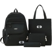 Resim Honeybeeshop Siyah Okul Çantası Sırt Çantası Öğle Yemeği Bento Kutusu Öğretmenler İçin Siyah 