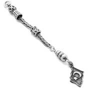 Resim Bayrak Tasarım Kalın Zincirli 925 Ayar Gümüş Püskül 