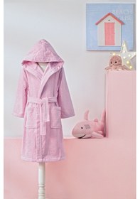 Resim Özdilek 5/6 Yaş Kız Çocuk Kadife Pamuk Bornoz-unicorn Pembe 