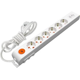 Resim Mutlusan Ri-Tech 6'lı Çocuk Korumalı Grup Priz 3 Metre Beyaz 