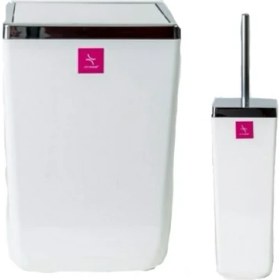 Resim Primanova Toskana Çöp Kovası Klozet Fırçası Beyaz 