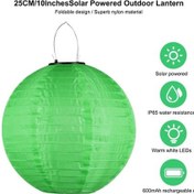 Resim Pazly Güneş Enerjili Dış Mekan Feneri, Ip65 Su Geçirmez, Yeşil 25cm 10 İnç 