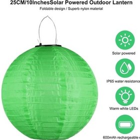 Resim Pazly Güneş Enerjili Dış Mekan Feneri, Ip65 Su Geçirmez, Yeşil 25cm 10 İnç 