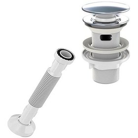 Resim Yapıtaşı Yt76 Taşmalı Bas Aç Krom Kapaklı Körüklü Lavabo Sifonu 