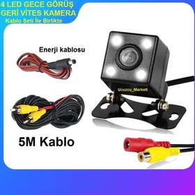 Resim Ucuzcu Market Geri Vites Kamera (4 LED Gece Görüş + Kablo Seti Ile Birlikte) 