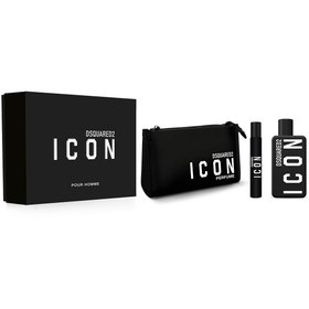 Resim DSquared2 Dsquared2 Icon Pour Homme EDP Set (100 ML Parfüm+10ML Seyahat Boy+ Çanta) - Erkek Parfüm Seti 