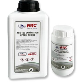 Resim Arc 152 EPOKSI ELYAF LAMINASYON RECINESI 1,25 KG KIT- 5 KG KIT - 25 KG KIT (ŞEFFAF) 