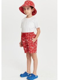 Resim Benitto Kids Erkek Çocuk Desenli Bucket Şapka 7007-kırmızı 