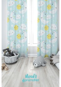 Resim Uyku Desenli Baskılı Çocuk Ve Bebek Odası Fon Perdesi 2 Kanat - Prd-29 Çok Renkli 