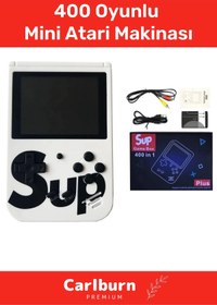 Resim 400 Oyunlu Game Box Video Mario Spıder Man Robocop Mini Atari Makinesi Gameboy Oyun Konsolu Beyaz 