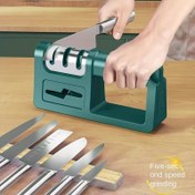 Resim 1pc Elmas Bileme Taşı Çok Fonksiyonlu Hızlı Bileyici - Mutfak Bıçakları, Makas, Aletler için Dayanıklı Metal ve ABS Reçine Yapısı - Kenar Koruma ve Bakımı için Kaba ve İnce Tane Yuvaları 