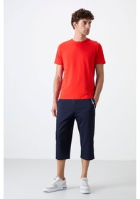 Resim Tommylife Tommy Life İndigo Ön Cep Detaylı Standart Kalıp Klasik Paça Erkek Kapri - 83092 İndigo 