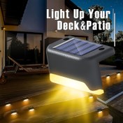 Resim Güneş Enerjili LED Teras ve Çit Aydınlatması - Otomatik Dış Mekan Güvenlik Aydınlatma, Enerji Tasarruflu L Şekilli Tasarım ile Basamaklar, Veranda, Bahçe, Merdivenler, Korkuluklar için (Siyah), Modern Peyzaj Aydınlatması, Hava Koşullarına Dayanıklı Yapı, Otomatik Işıklama, Bahçe Tutkunları İçin Ticari/Ticari Kullanım 