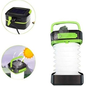 Resim Kamp Lambası Katlanabilir Lamba Solar Şarjlı Led Lamba El Fenerli Çok Renkli 