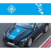 Resim Sones D-864 Pusula Desenli Araba Modifiyeli Dekoratif Etiket Mavi 