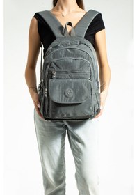 Resim Nemo Bags Gri Unisex Okul Çantası, Crinkle Su Geçirmez Kumaş, Laptop Seyahat Sırt Çantası, 24 Lt, 40x30cm Gri 