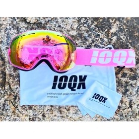 Resim Schulzz Ioqx Renkli Unisex Kayak Snowboard Gözlüğü UV400 Anti Sis Açık Pembe Polikarbonat Malzeme 