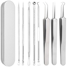 Resim 8/5 Adet Paslanmaz Çelik Siyah Nokta Temizleme Kiti Akne Leke Sivilce Çıkarıcı Sökücü İğneler Kozmetik Yüz Temizleme Aracı 