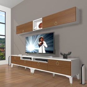 Resim Decoraktiv Eko 5200 Mdf Gold Tv Ünitesi Tv Sehpası - Beyaz - Ceviz 