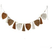 Resim Gajeena Ev Dekoru Pamuk Ipli El Örgü Yaprak Desenli Duvar Örtüsü, Akrilik Talaşlı, 15x150 Cm, Kahverengi - Otel, Ev, Oda Arka Planı 