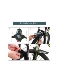 Resim Wake Mtb Bisiklet Çamurluk Trekking Ön Veya Arkaya Takılabilir 4 Adet Cırt Kelepçe Hediyeli Skulls Kurukafa Siyah - Gri 