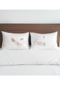 Resim Bk Gift Sevgili Tasarımlı Pamuklu 2 Li Yastık Kılıfı Seti-12 50x70cm , Sevgiliye , Ev si, Tasarım Ev Tekstili 