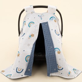 Resim Puset Örtüsü - Çift Taraflı - İndigo Havuz - Mavi Gökkuşağı 