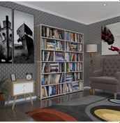 Resim Kenzlife Kitaplık Süper Ga 180 160 19 Crd 6 Katlı 2 Bölme Çift Bölme Opsiyonlu Ofis Mutfak Banyo Dolabı Arkalıksız Çok Renkli 