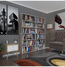 Resim Kenzlife Kitaplık Süper Ga 180 160 19 Crd 6 Katlı 2 Bölme Çift Bölme Opsiyonlu Ofis Mutfak Banyo Dolabı Arkalıksız Çok Renkli 