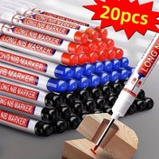 Resim 20 adet 20mm Derin Delik Uzun Nokta Metal Delme Kalemi, Banyo Ahşap İşleme Dekorasyon İşaretleme Aracı 