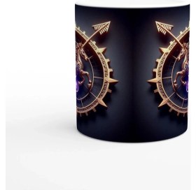 Resim Yay Burcu Baskılı Kahve Kupası - Zamanın Çarkları Astroloji Mekanizması Vs1 