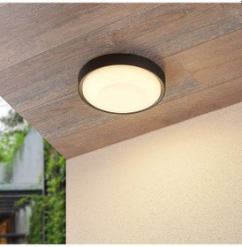 Resim 36 Watt Beyaz Işık Ledli İç Ve Dış Mekan 3200 Lümen Plastik Tavan Ve Duvar Armatürü, Led Tavan Aplik Siyah 