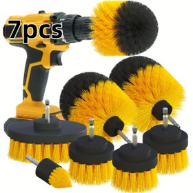 Resim 7 Adet Matkap Fırçası Aksesuar Seti - Çok Amaçlı Temizleme Fırçaları ve Dış Mekan, Banyo, Tuvalet, Mutfak, Araba için Temizleme Pedleri - Elektrik Gerektirmez, Verimli Temizleme, Matkap Dahil Değil 