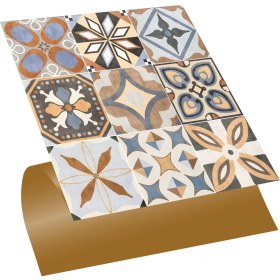 Resim Tink Kendinden Yapışkanlı Karma Afrika Desenli Pvc Karo 30X30 cm (56 Adet) 5m2 