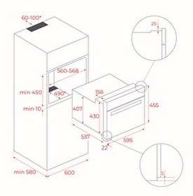 Resim Teka MLC 844 44 L Inox Siyah Cam Kompakt Mikrodalga Fırın 