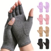 Resim 1 Çift Premium Parmaksız Kompresyon Eldiveni - Isıtıcı, Günlük, Yazı Yazma, Spor, Antrenman - Başparmak Destekli Eldivenler - Kadın ve Erkekler İçin - El Destekli Sarım - Yarım Parmak Eldiven - Açık Parmak Eklem Bakımı - Sonbahar ve Kış Eldivenleri 