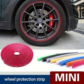 Resim 4 adet 195.0cm Araba Tekerlek Göbeği Dekoratif Süsleme - Çizilmeye Karşı & Lastik Koruma Şeritleri, Yumuşak Kauçuk Çarpışma Koruyucu 